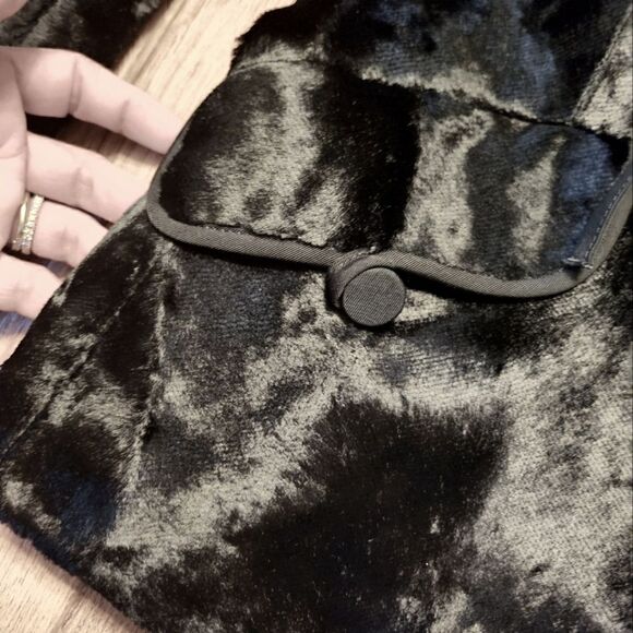 RARE EMPORIO ARMANI Velvet Like Jacket Black Size 42 US 6 Made In Italy - Picture 7 of 14